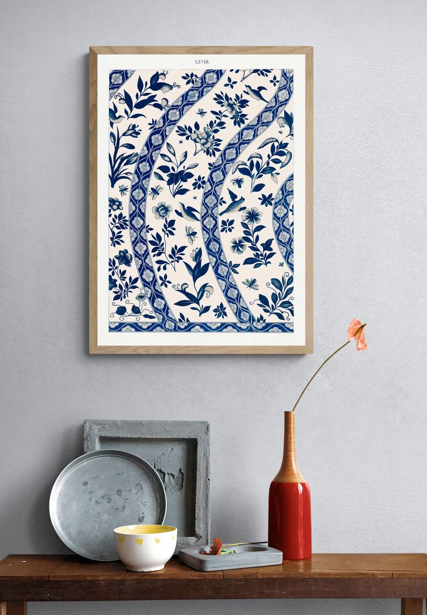 Blue flower pattern, Examples Chinese. — room view 3
