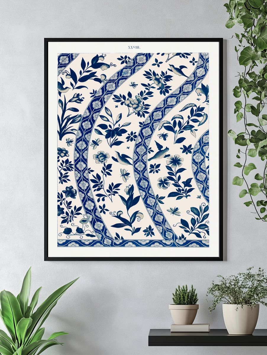 Blue flower pattern, Examples Chinese. — room view 4