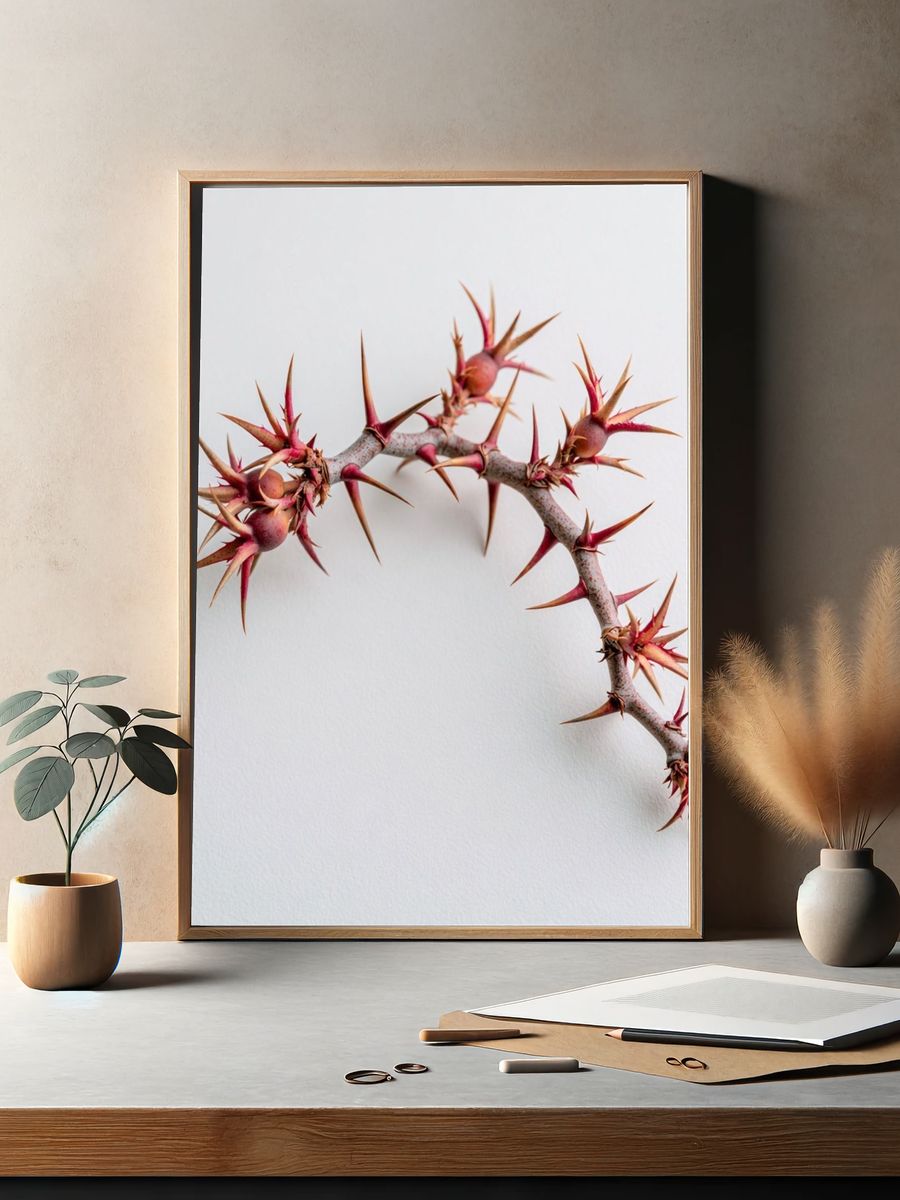 Spiny Branch Botanical Print. — room view 2