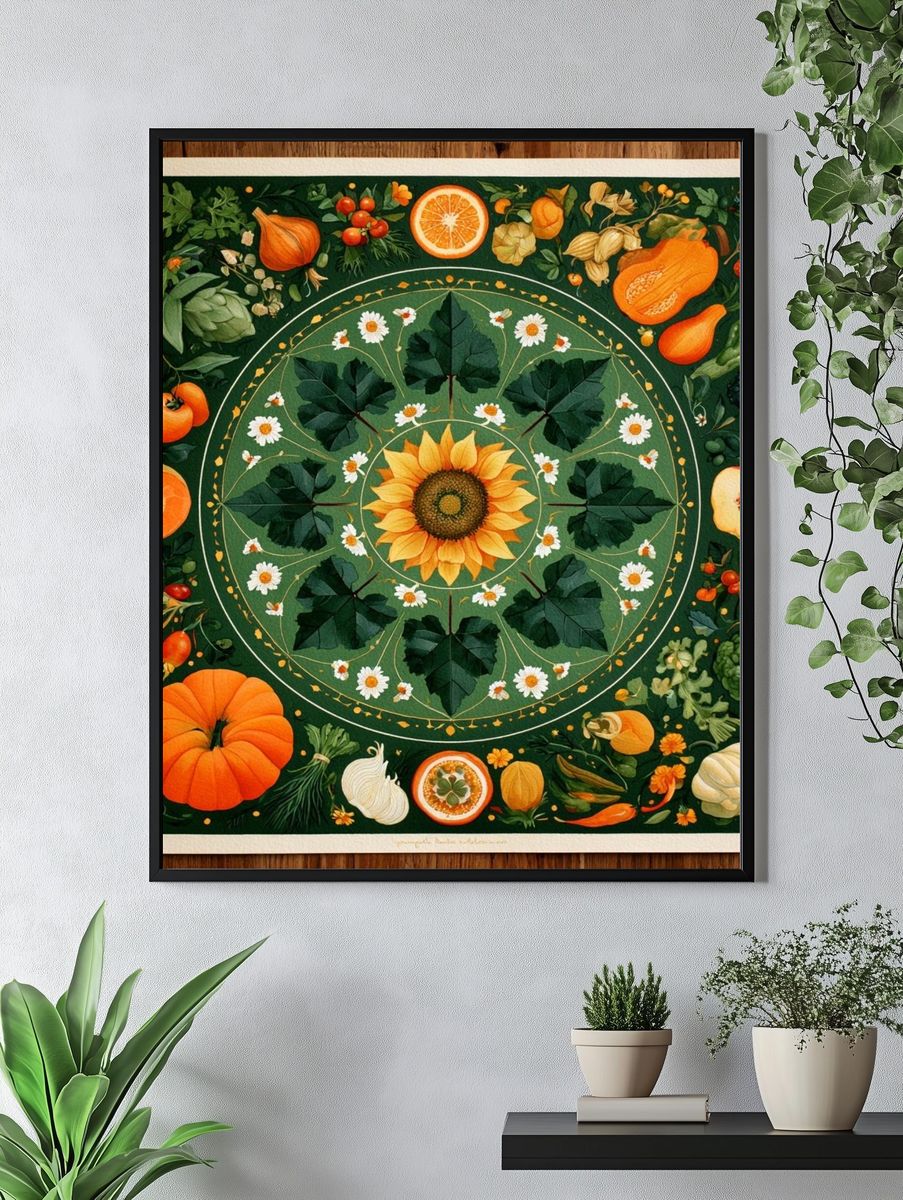 Sunflower Harvest Botanical Poster. — room view 4
