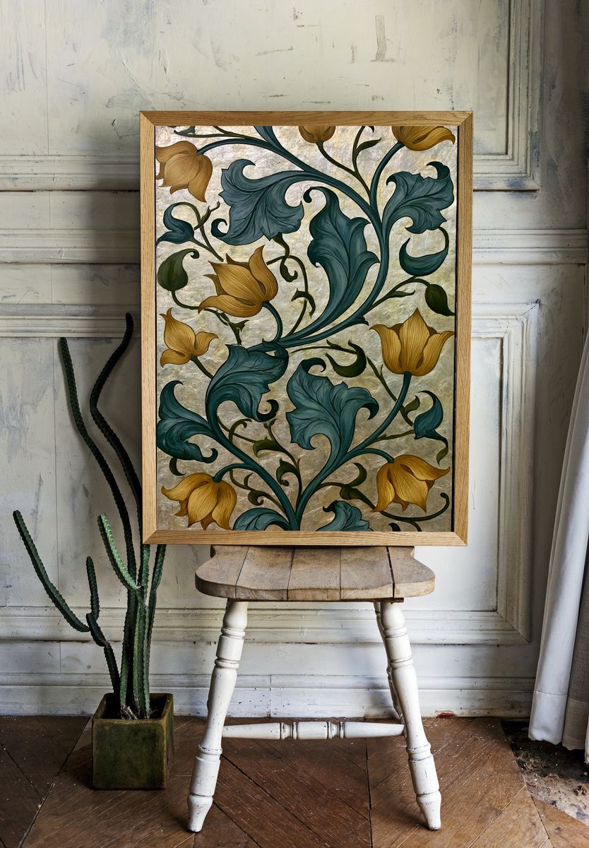 Art Nouveau Floral Vine Poster. — room view 1