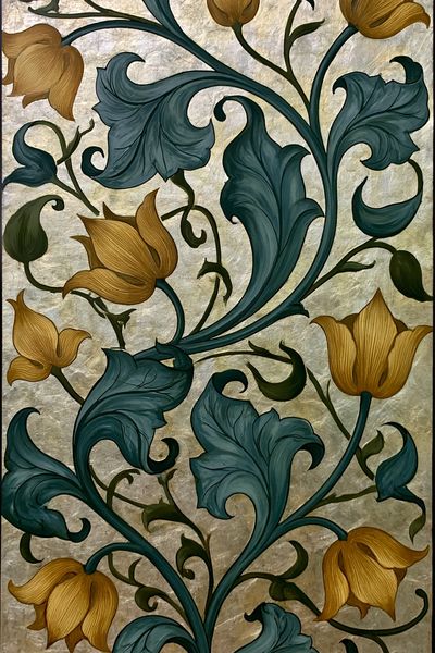 Art Nouveau Floral Vine Poster. poster