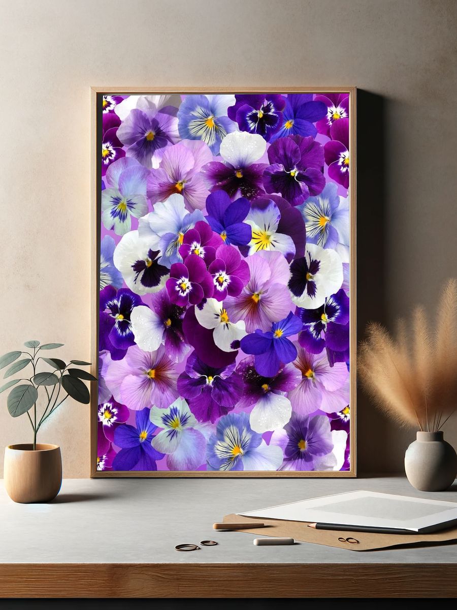 Free purple flower image, public. — room view 2