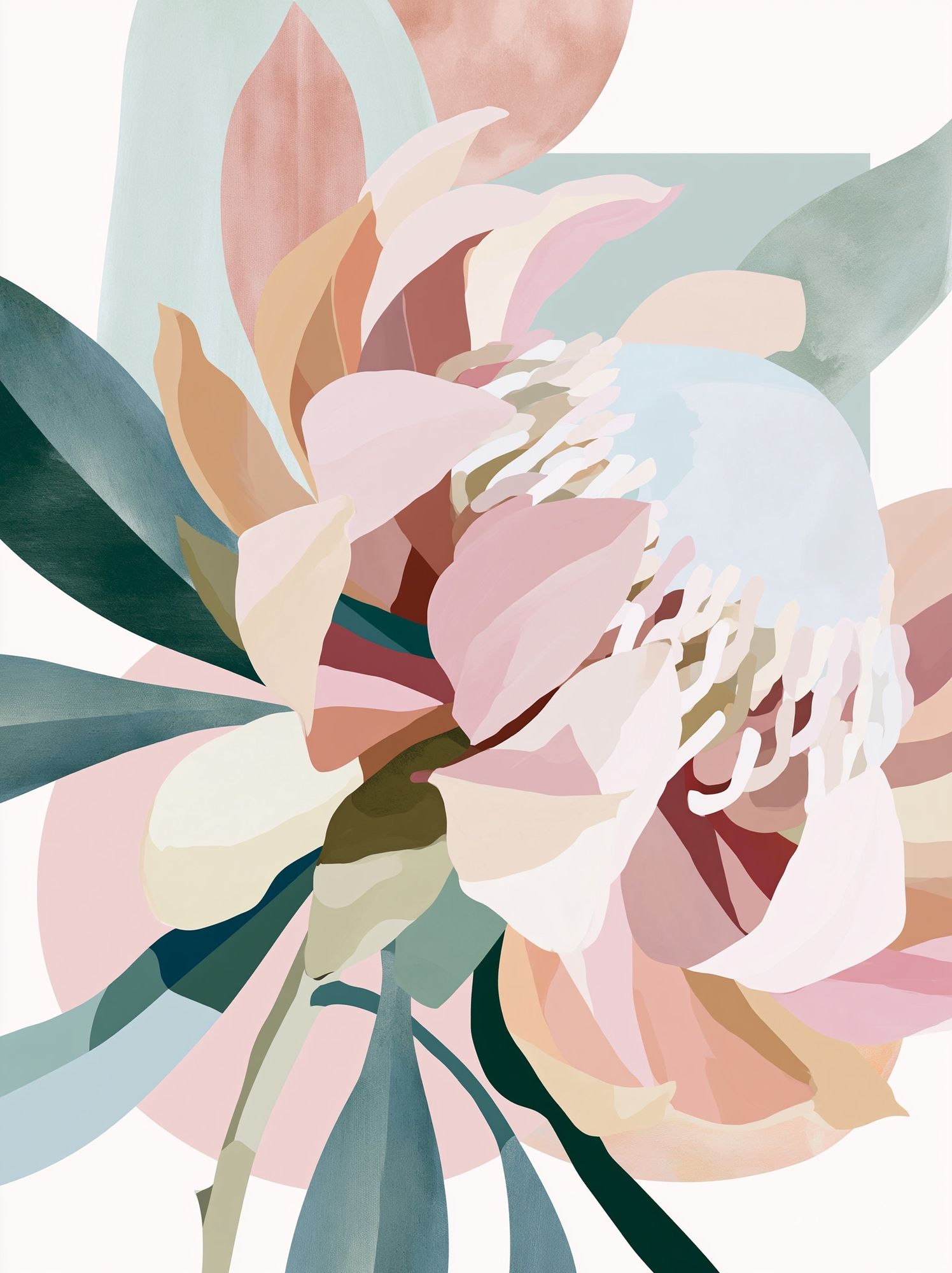 Pastel Floral Abstract Poster. poster detail
