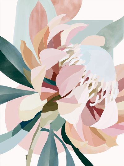Pastel Floral Abstract Poster.