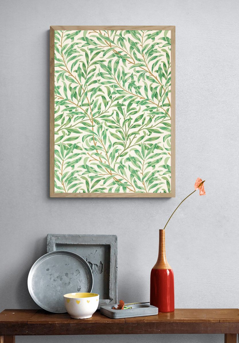 William Morris mobile wallpaper, willow. — room view 3