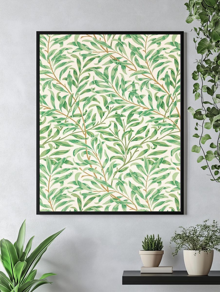 William Morris mobile wallpaper, willow. — room view 4