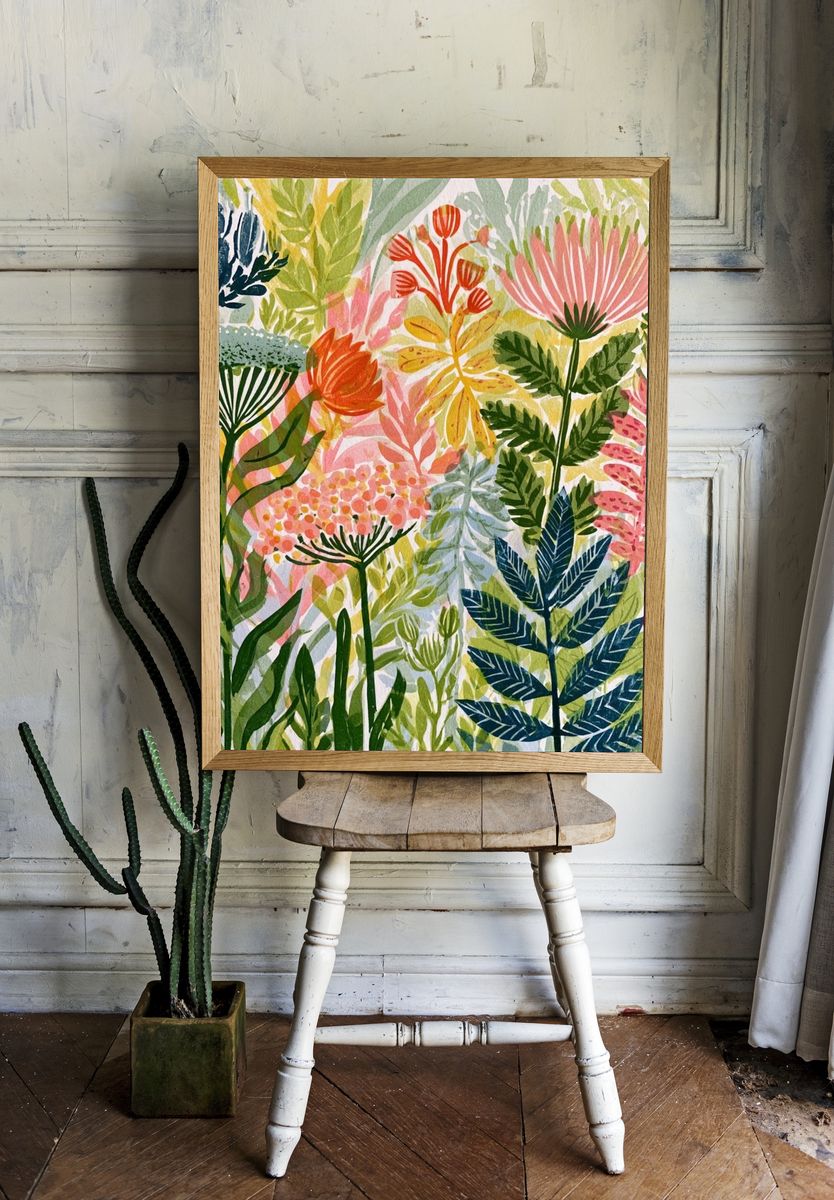 Tropical Botanical Garden Print. — room view 1