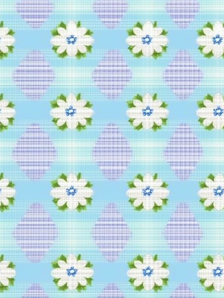 Floral Gingham Pattern Print. poster detail