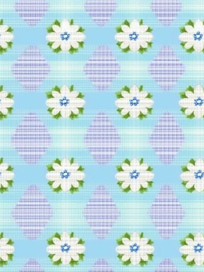 Floral Gingham Pattern Print. poster