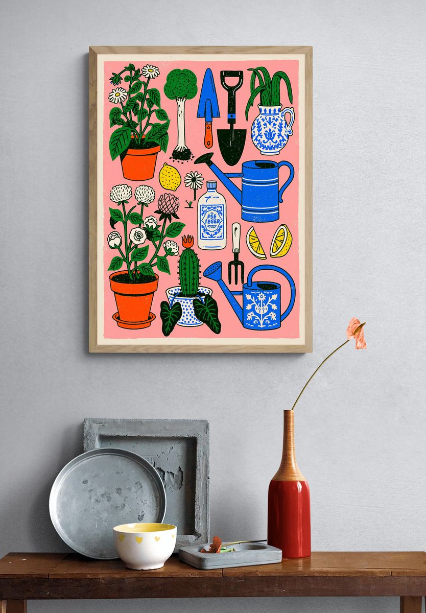 Garden Tools Botanical Poster. — room view 3