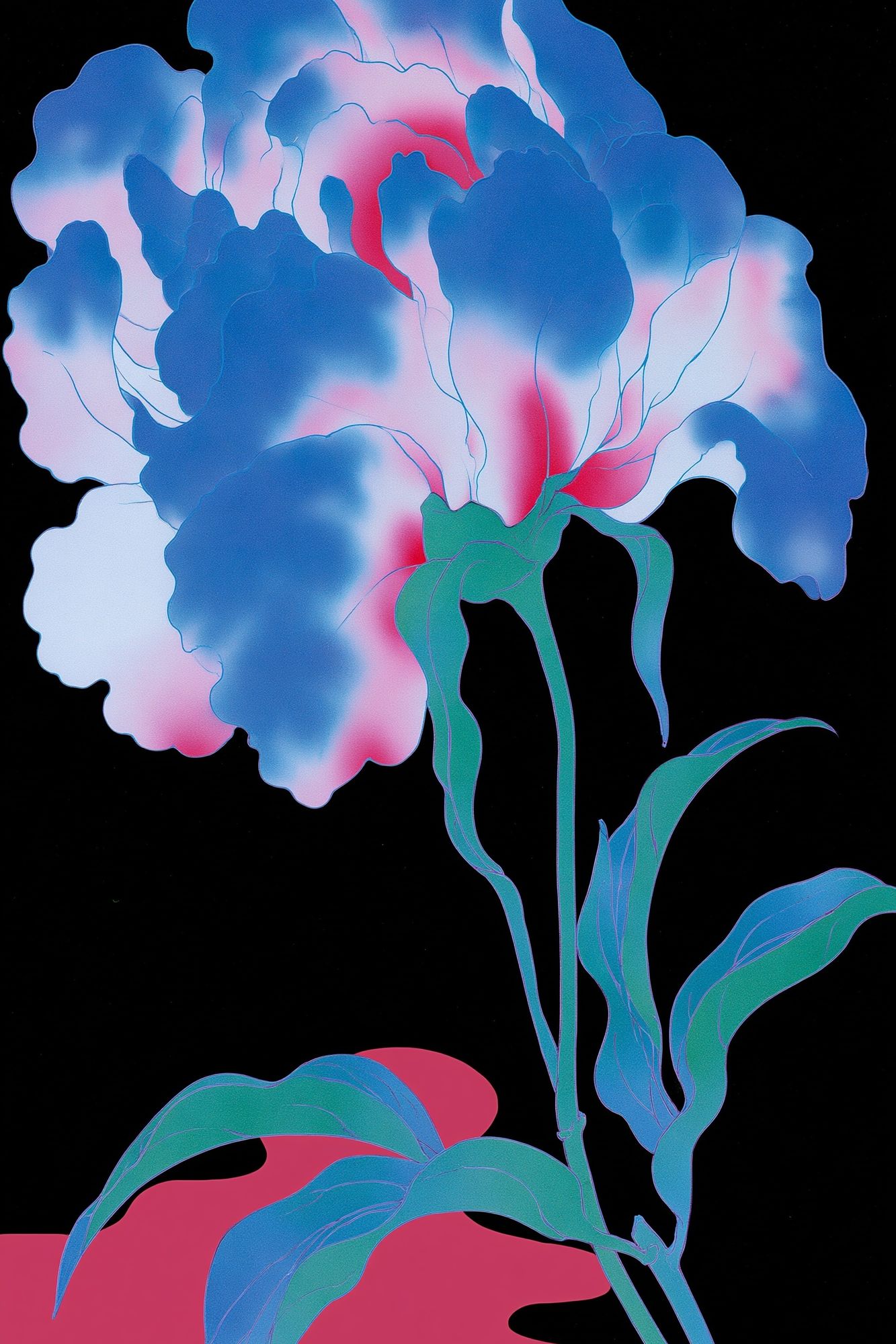 Neon Bloom Botanical Poster. poster — botanical art