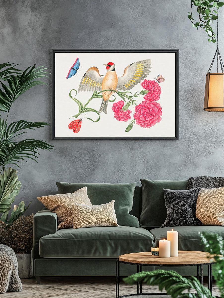 18th century illustration brown bird. — room view 4