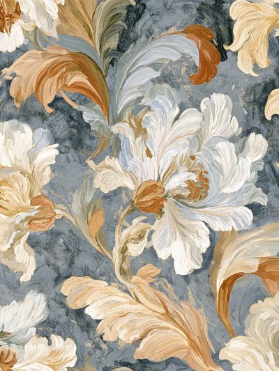 Floral Baroque Pattern Print.
