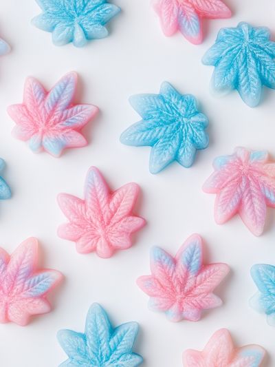 Pastel Maple Leaves Abstract Print.