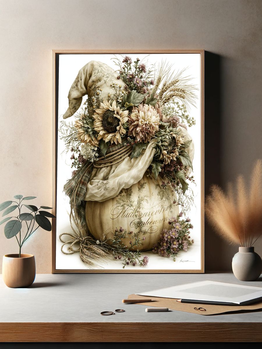 Autumn Harvest Still Life Print. — room view 2
