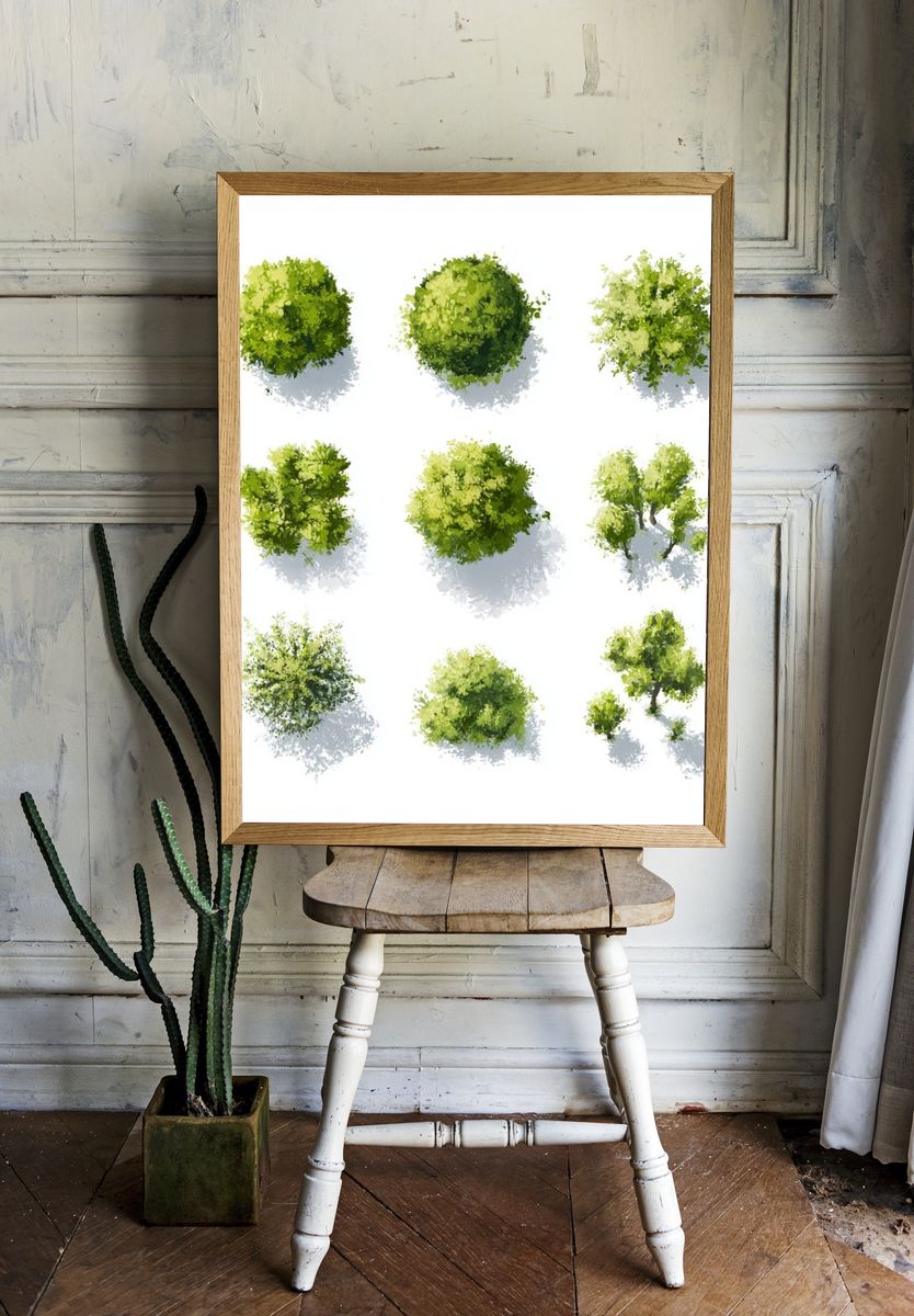 Green Tree Canopy Illustration Poster. room preview