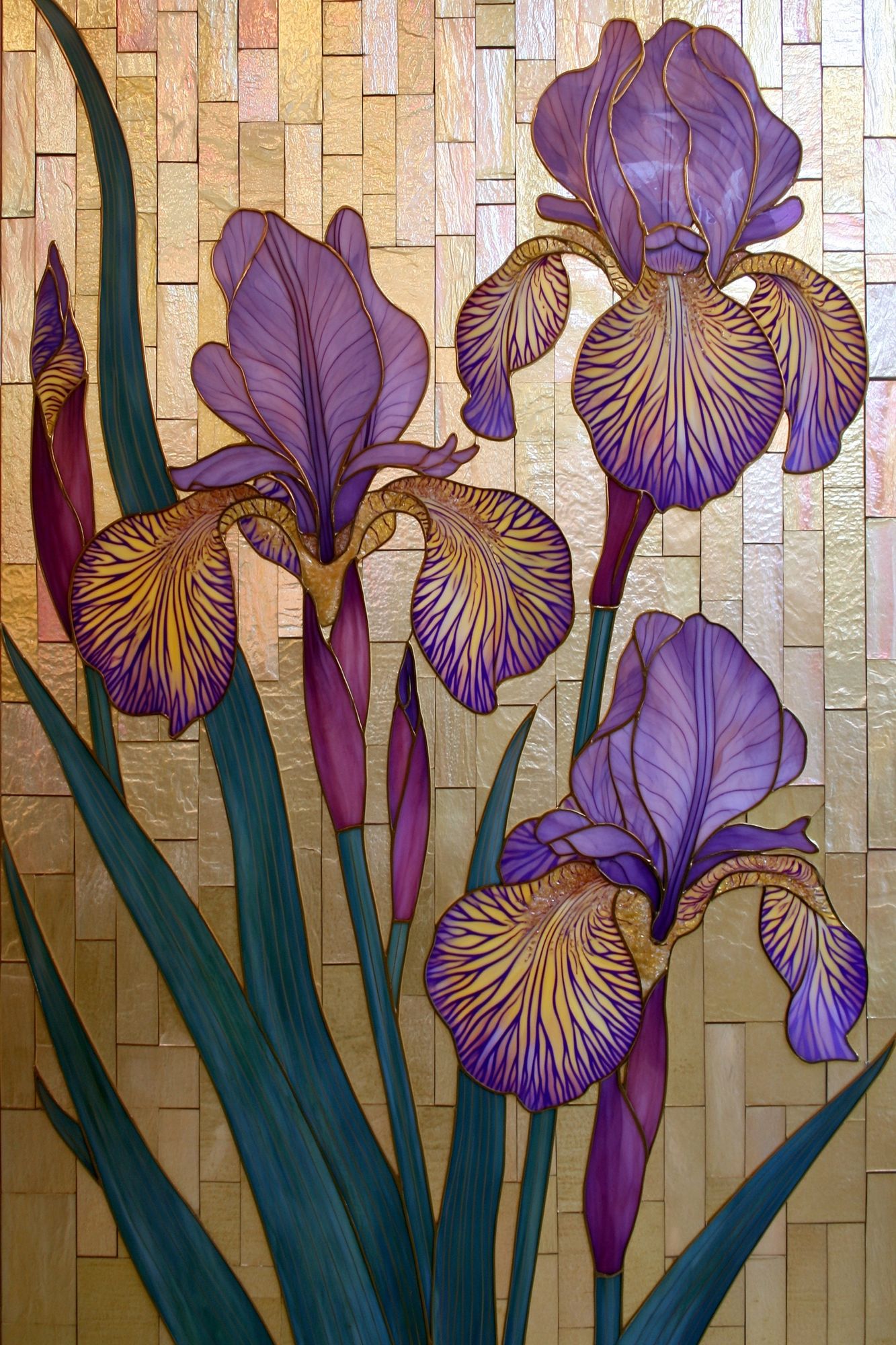 Purple Iris Mosaic Poster. poster detail