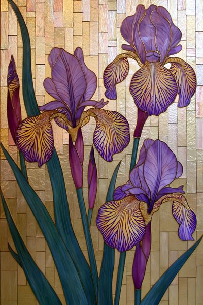 Purple Iris Mosaic Poster. poster