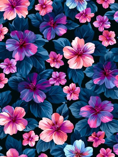 Tropical Floral Pattern Print.