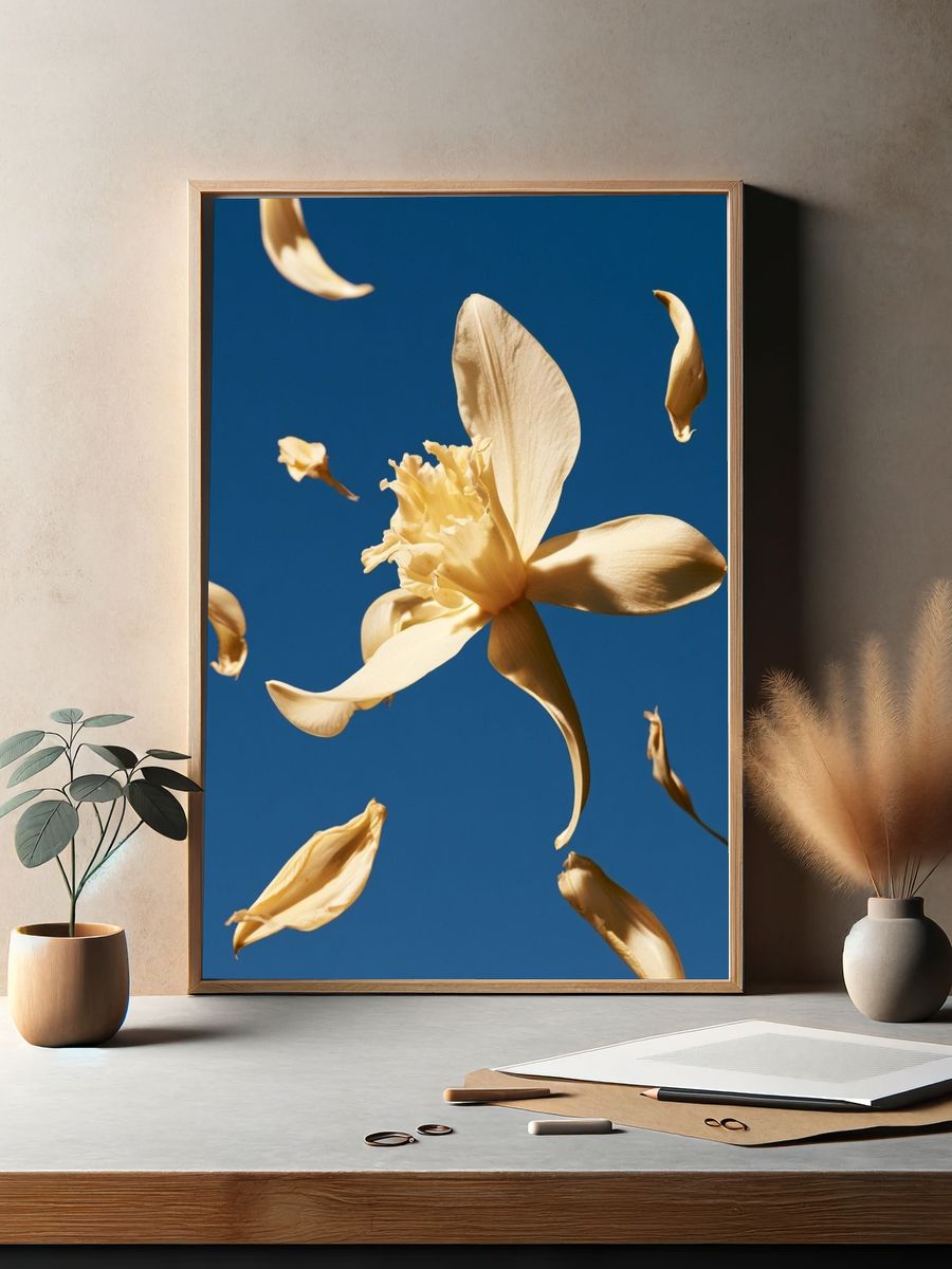 Floating Flower Petals Botanical Print. — room view 2