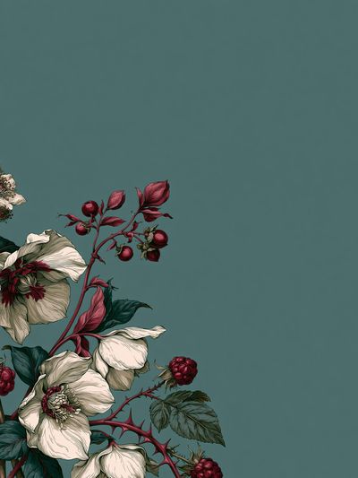 Botanical Floral Corner Print.
