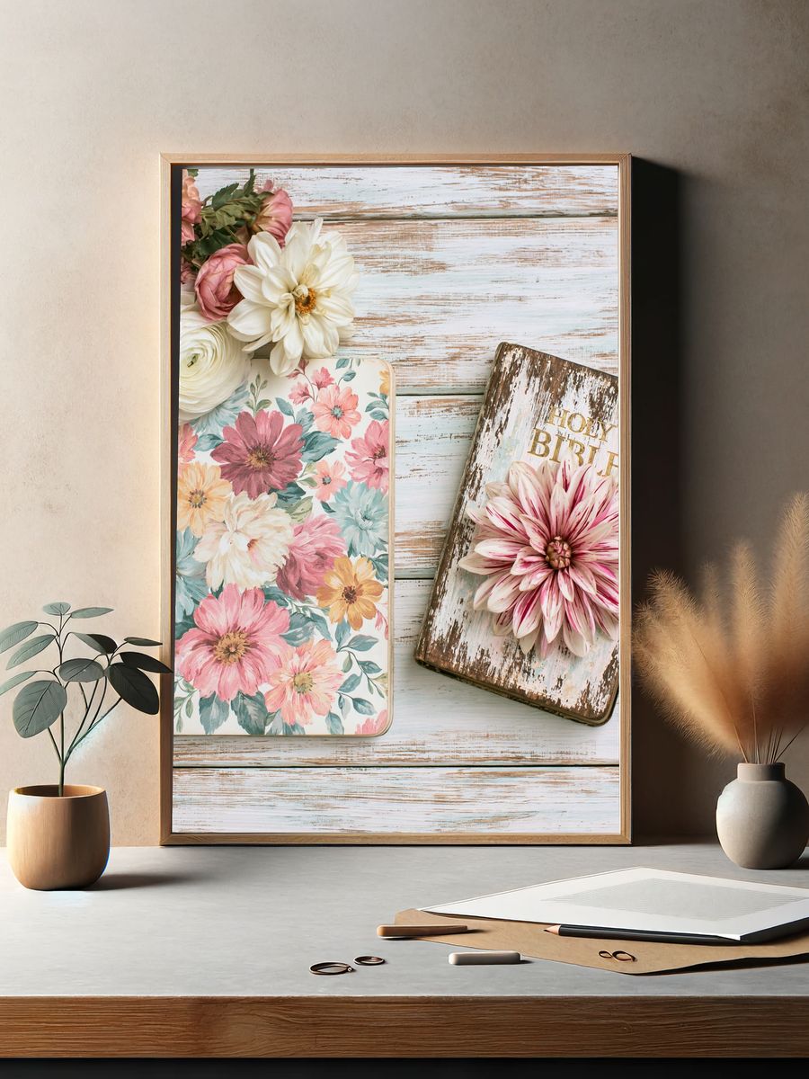Pastel Floral Still Life Print. — room view 2