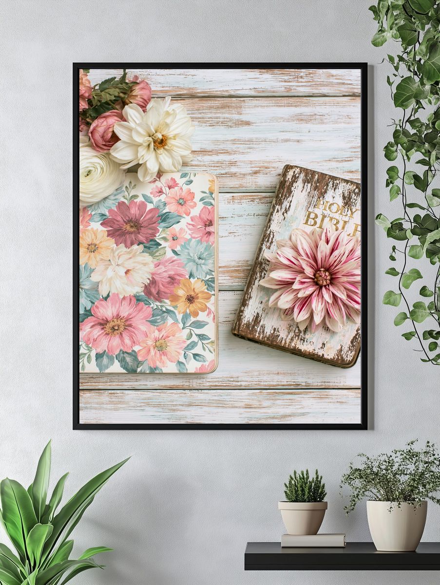 Pastel Floral Still Life Print. — room view 4