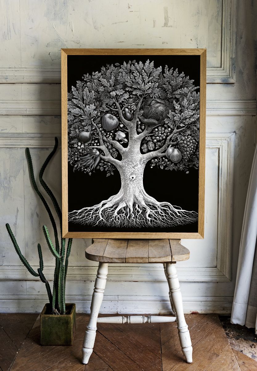 Fruit Tree Botanical Print. room preview