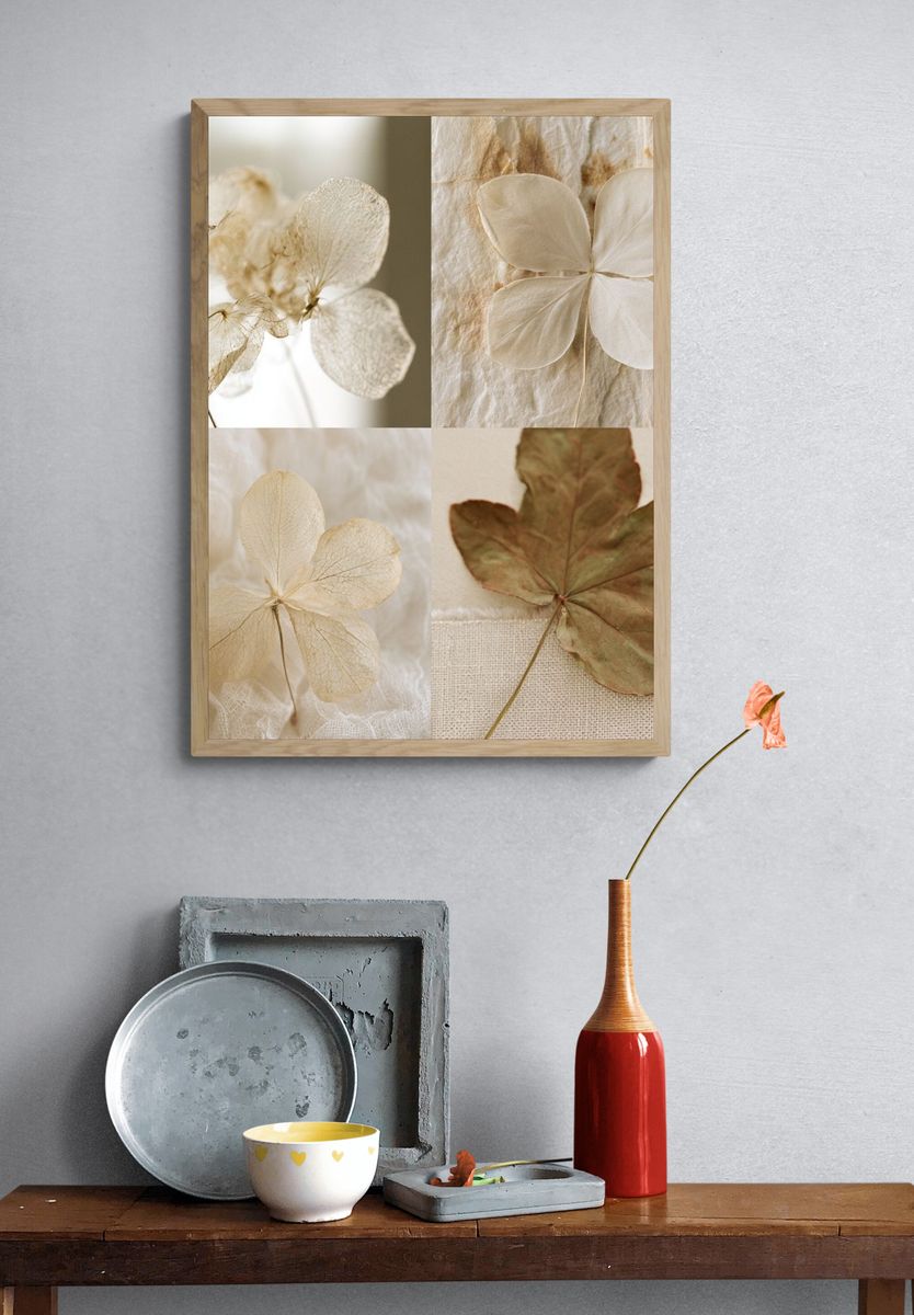 Pressed Hydrangea Botanical Print. — room view 3