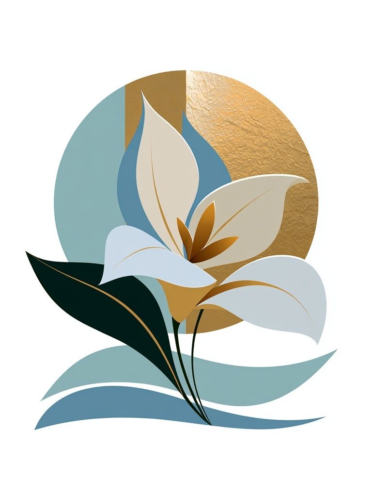 Abstract Lily Botanical Print. poster — botanical art