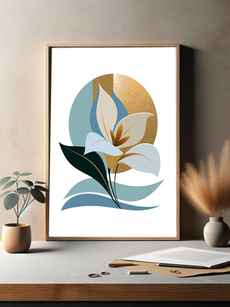 Abstract Lily Botanical Print. — room view 2