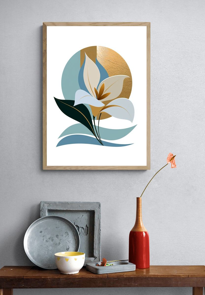 Abstract Lily Botanical Print. — room view 3