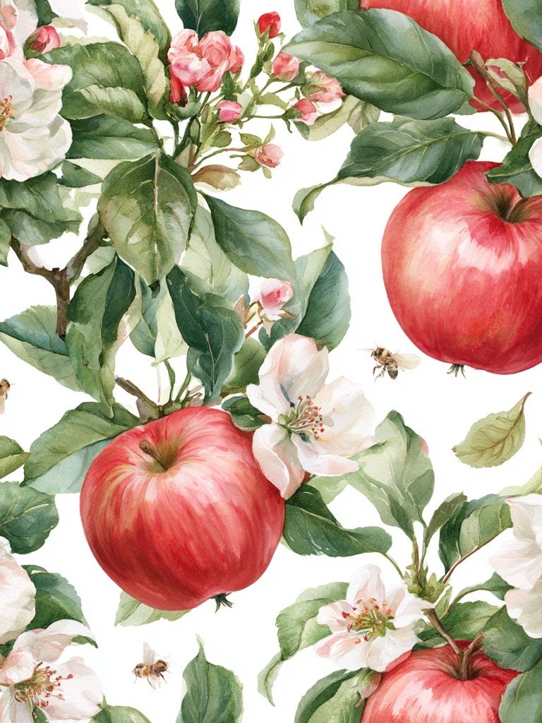 Apple Blossom Watercolor Print. poster — botanical art