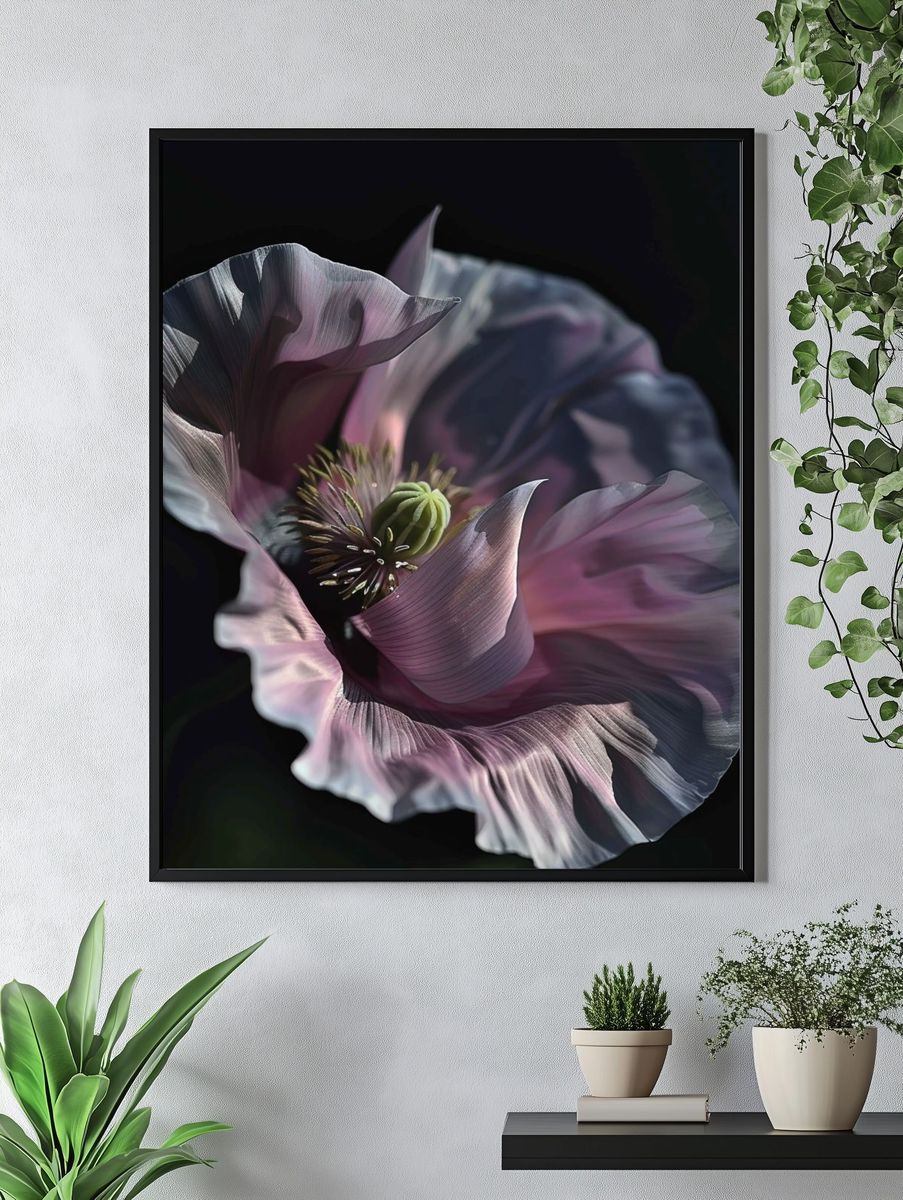 Abstract Poppy Bloom Print. — room view 4