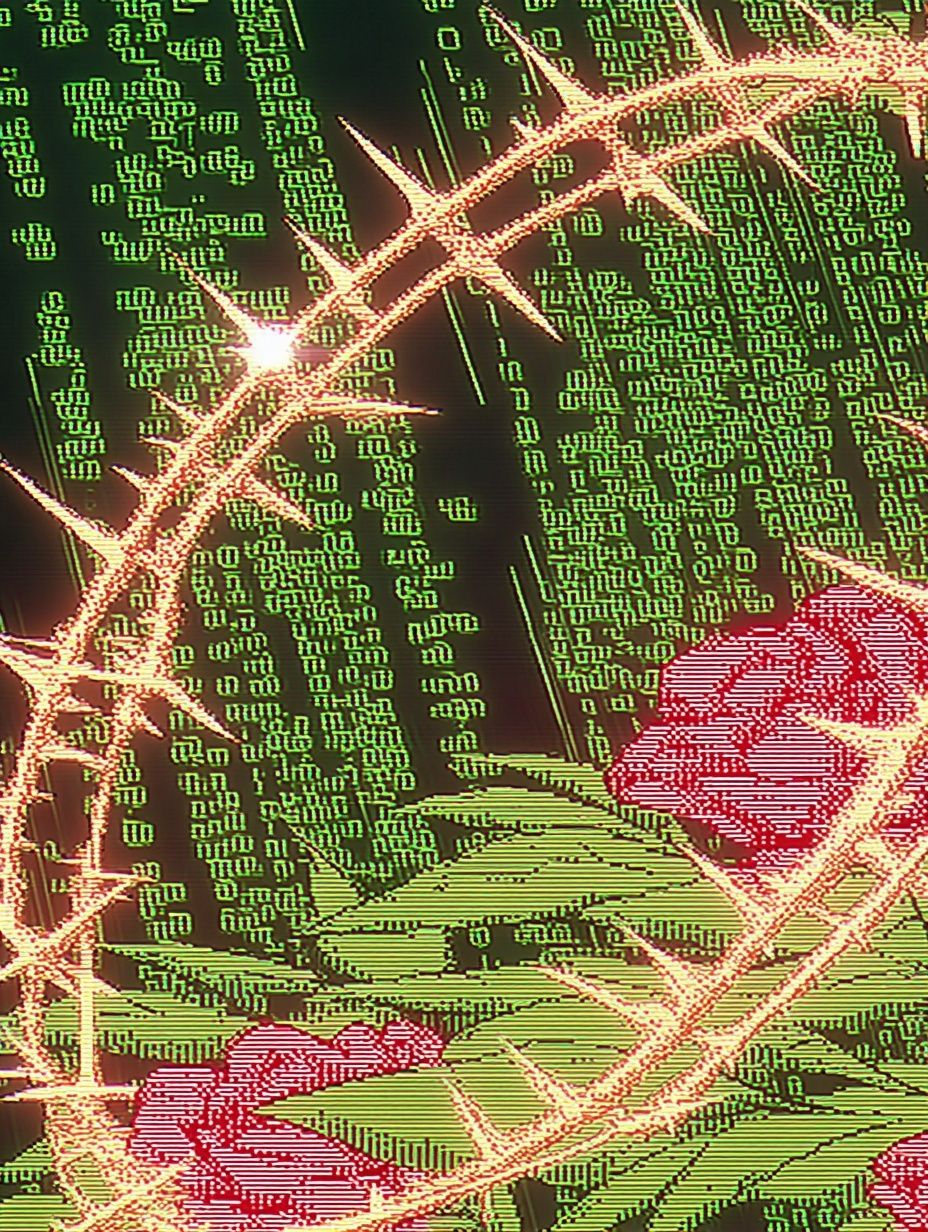 Neon Thorn Cactus Digital Art Poster. poster — botanical art