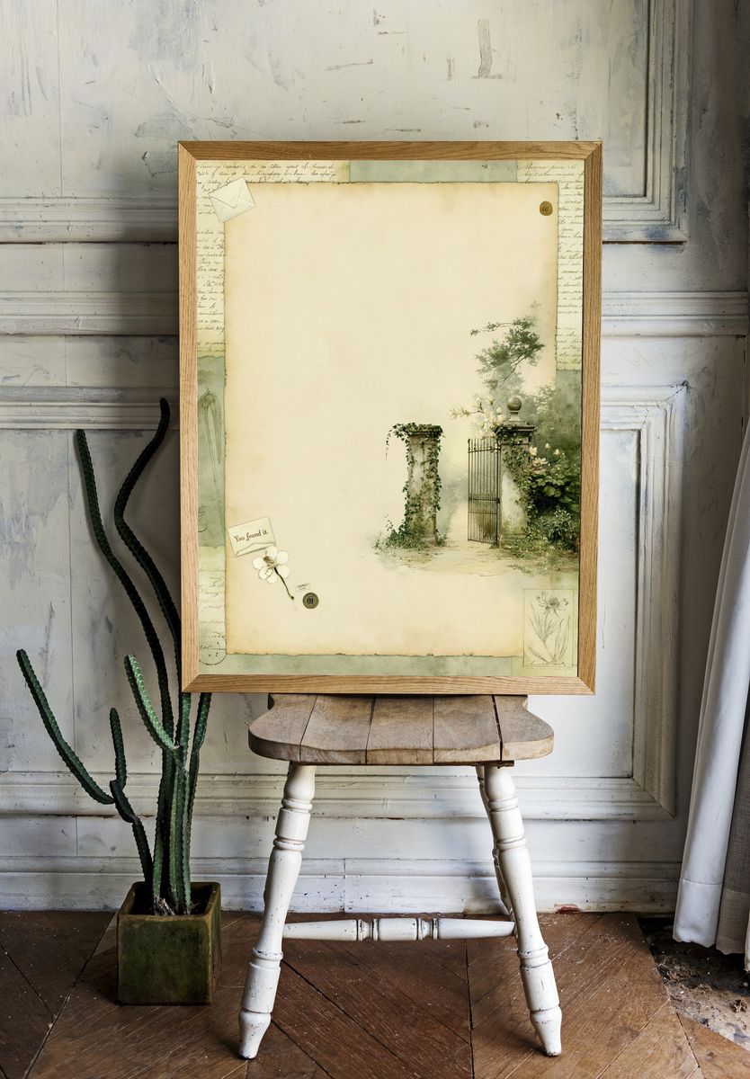 Vintage Garden Gate Poster. — room view 1