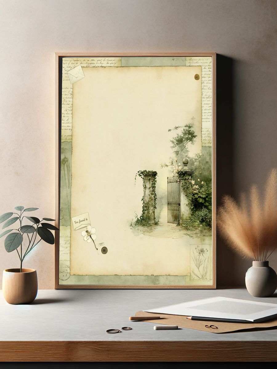 Vintage Garden Gate Poster. — room view 2