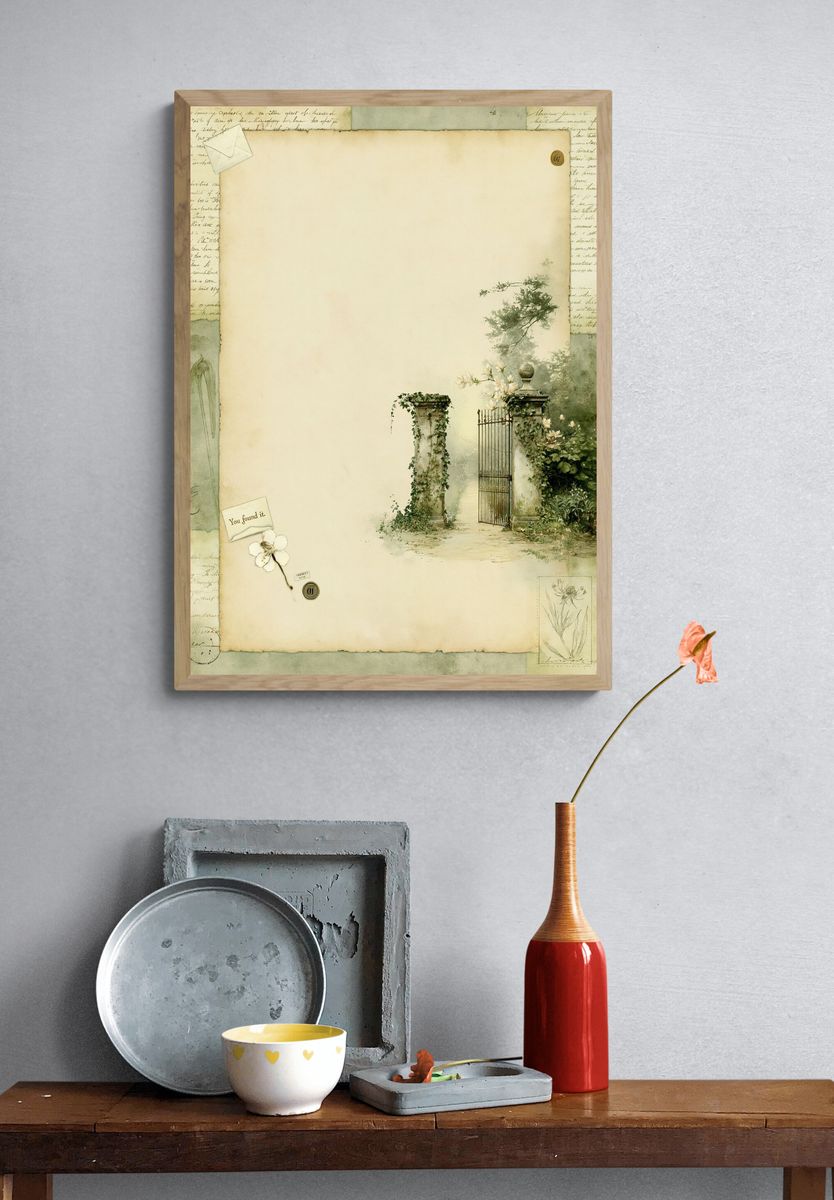 Vintage Garden Gate Poster. — room view 3