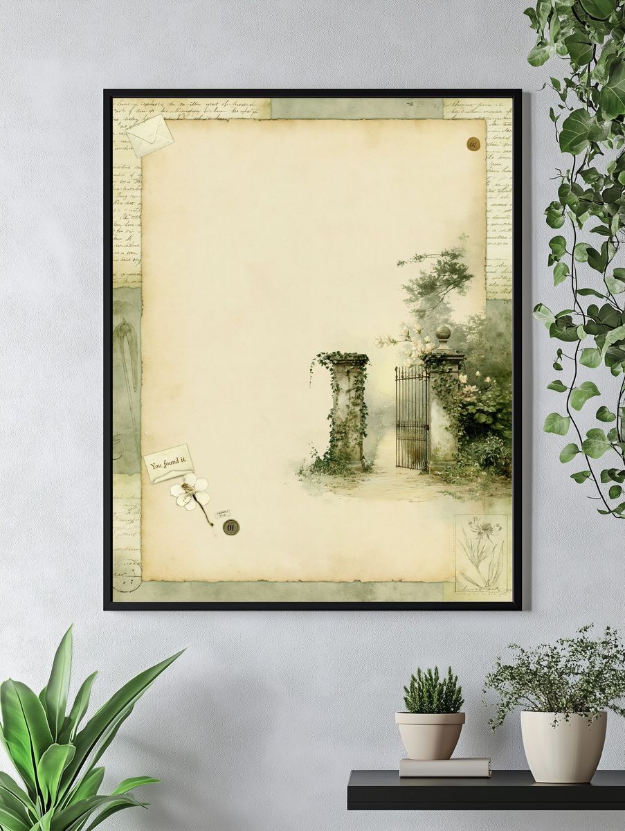 Vintage Garden Gate Poster. — room view 4