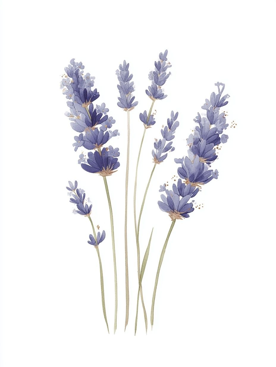 Lavender Sprigs Watercolor Print. poster — botanical art