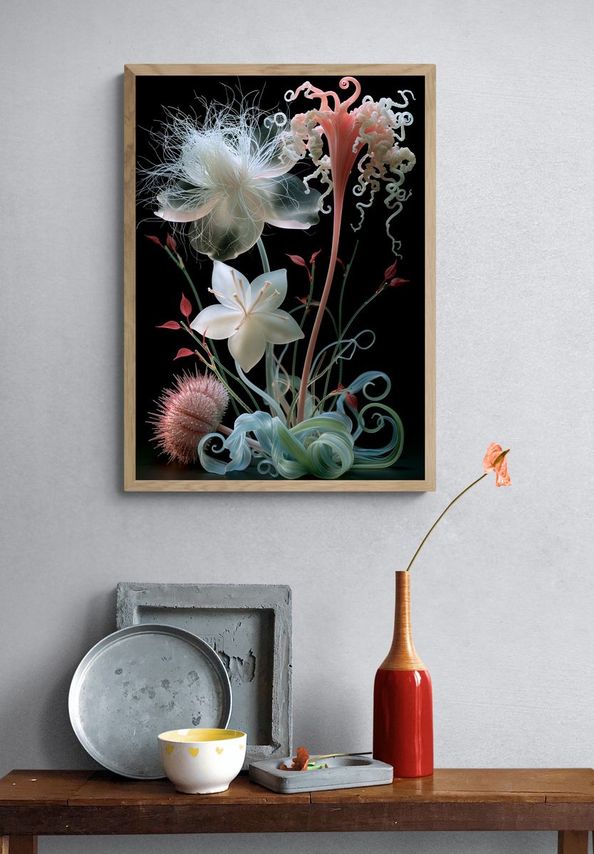 Surreal Floral Bloom Print. — room view 3