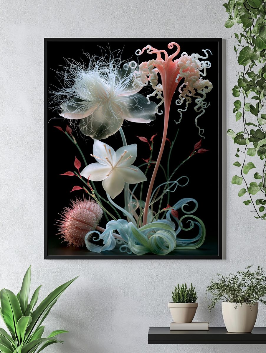 Surreal Floral Bloom Print. — room view 4
