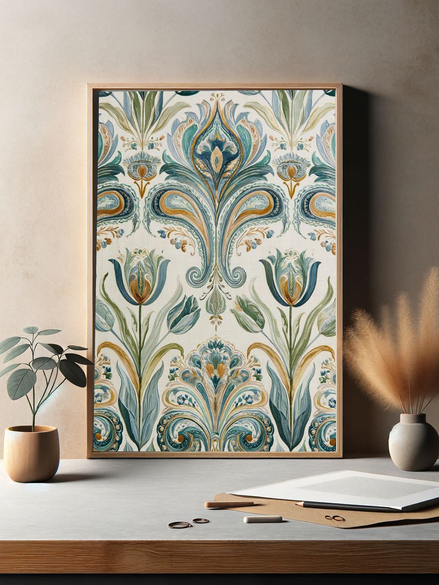 Art Nouveau Floral Pattern Poster. — room view 2