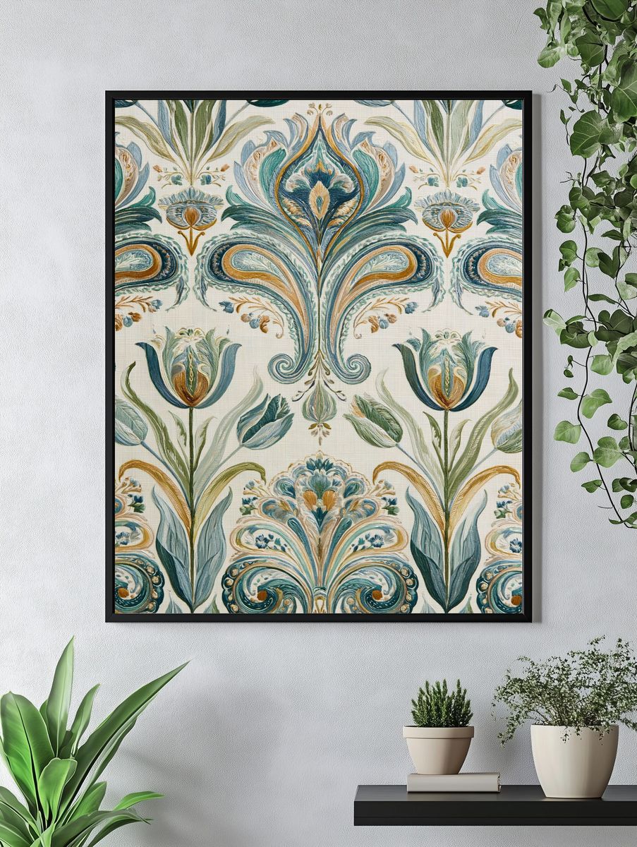 Art Nouveau Floral Pattern Poster. — room view 4