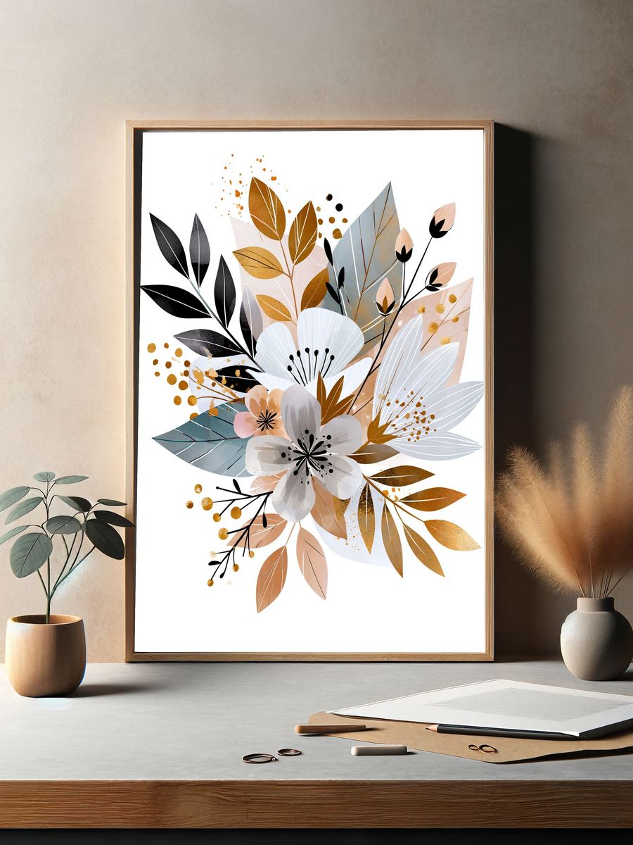 Botanical Floral Bouquet Print. — room view 2