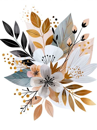 Botanical Floral Bouquet Print.
