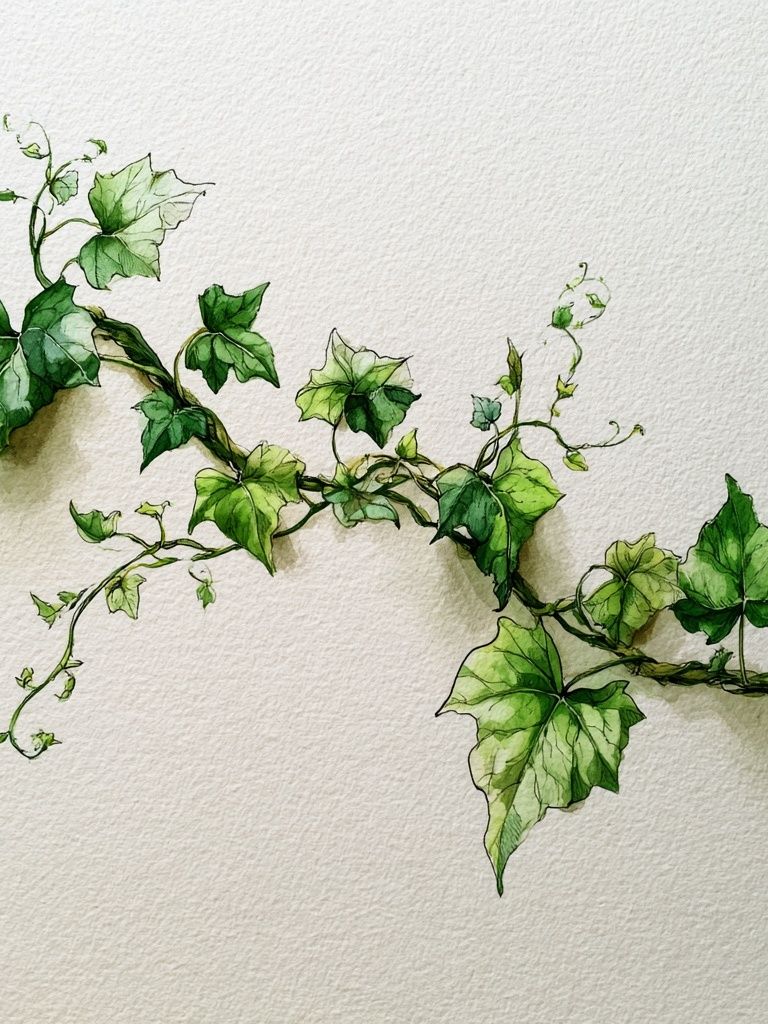 Ivy Vine Watercolor Print. poster detail