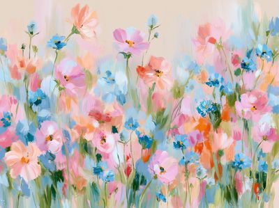 Pastel Wildflower Meadow Print.