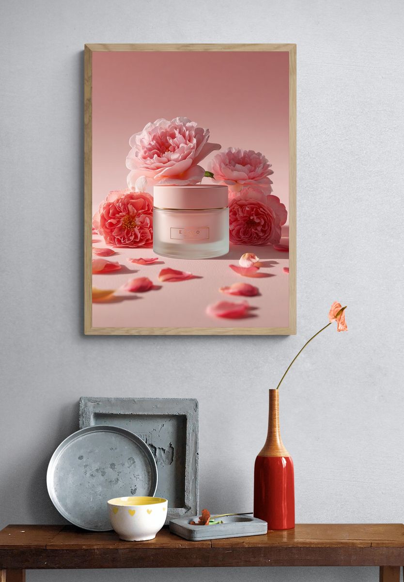 Pink Peony Still Life Poster. — room view 3